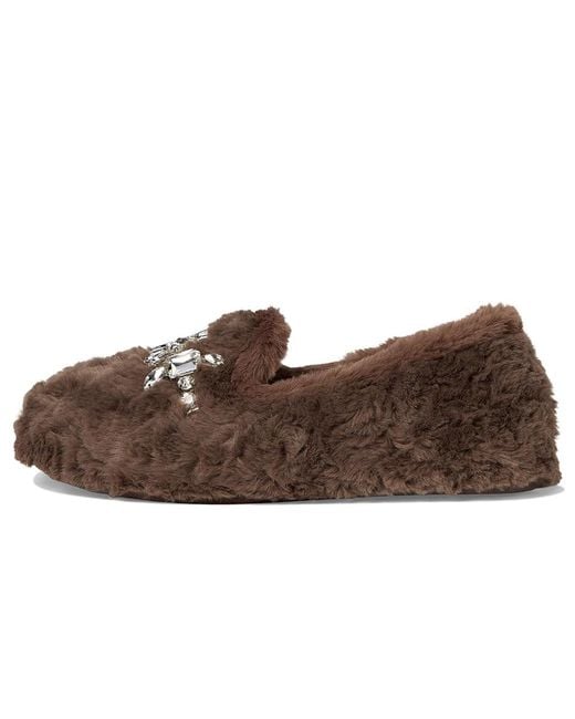 Free People Brown Slumber Party Loafer Slippers Slippers, Faux Fur