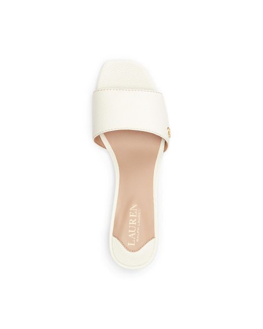 Lauren by Ralph Lauren Fay Tumbled Leather Sandals in Natural | Lyst