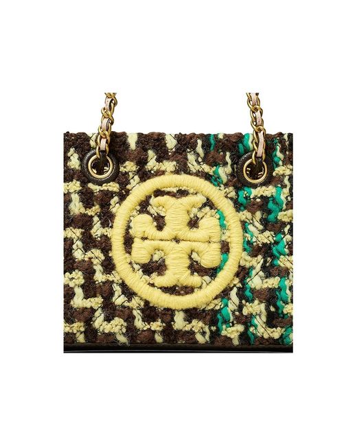 Tory Burch Black Fleming Soft Tweed Mini Chain Tote () Tote Handbags