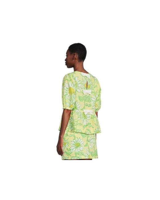 Lilly Pulitzer Green Hisli Short Sleeve Top Clothing, Cotton