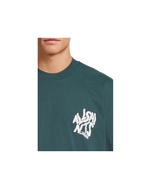 AllSaints Black Orlando Short Sleeve Crew T Shirt, Cotton for men