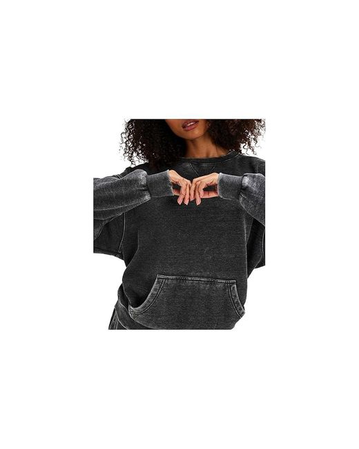 Free People Black Slow It Down Pullover Clothing Xl 14) Cotton/Polyester