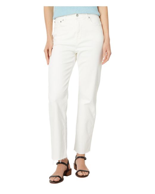 Madewell The '90s Straight Crop Jean In Tile White: Raw-hem Edition