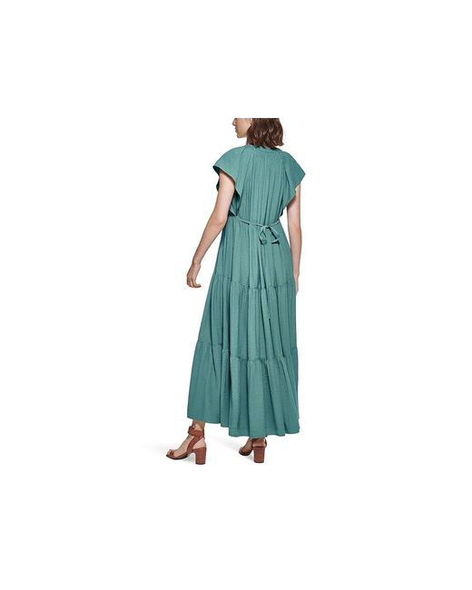 Calvin Klein Flutter Sleeve Gauze Midi Dress Meadow Dress in Green Lyst