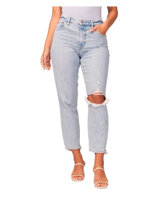 Abercrombie & Fitch Denim Curve Love High-rise Mom Jeans in Gray - Lyst