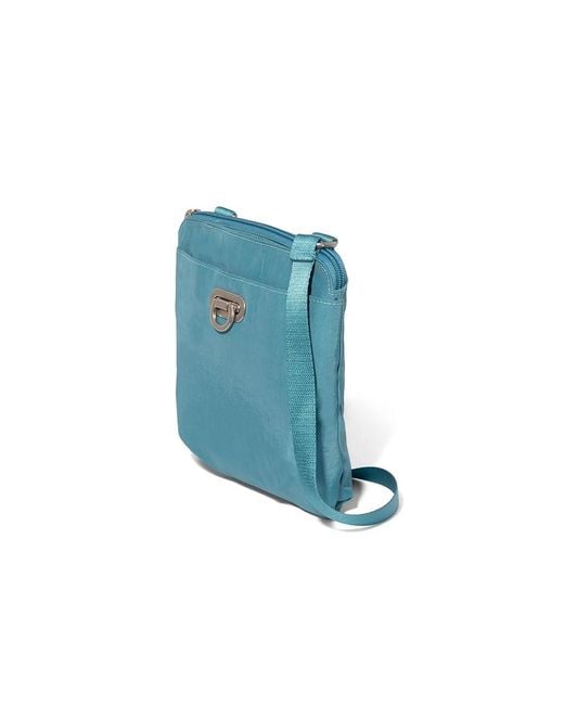 Baggallini Blue Coastal Flip Lock Mini Crossbody Cross Body Handbags, Nylon