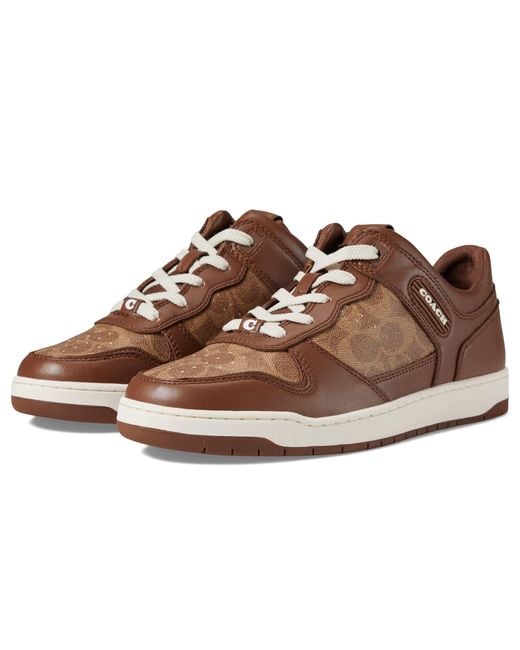 COACH C201 Signature Sneaker in Brown for Men | Lyst