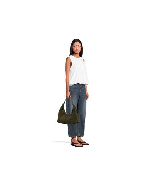 Madewell Black Suede Slouchy Shoulder Bag Shoulder Handbags, Leather/Suede