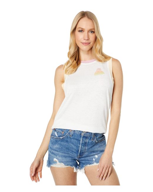 Wildfox Cotton Miami Miami Luna Tank in Bone (White) | Lyst