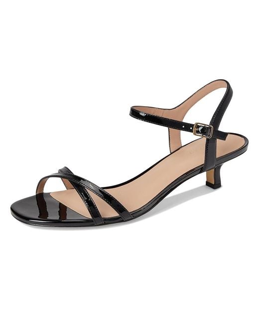 Cole Haan Black Leni Kitten Heel Strappy 40mm Heeled Sandal