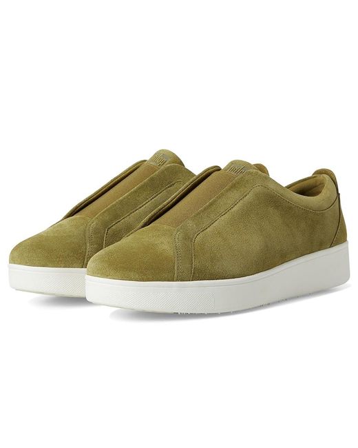 Fitflop Green Rally Elastic Suede Slip-On Sneakers Shoes 11 M (B) Synthetic
