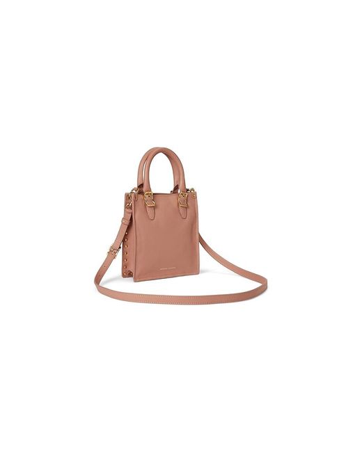 Rebecca Minkoff Pink Studded Mini Tote Cross Body Handbags, Leather