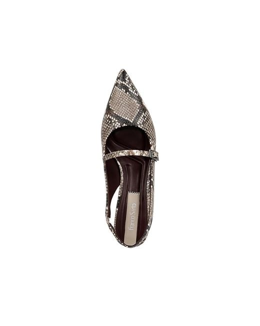 Franco Sarto Black Khloe Slingbacks (Roccia Snake Faux Leather) High Heels