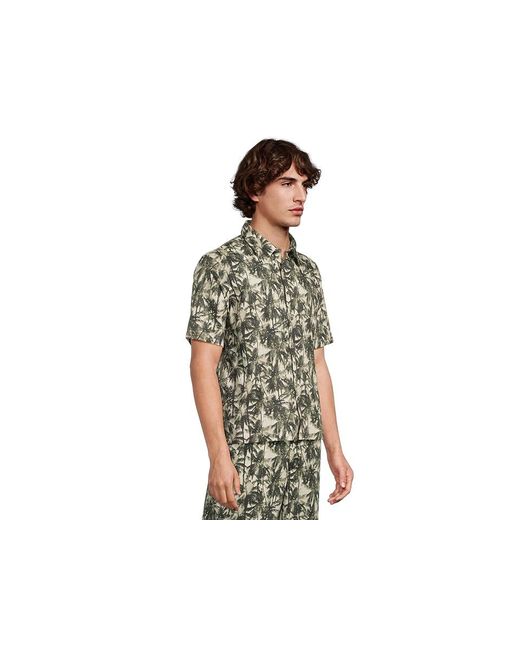 ARMANI EXCHANGE Black Short Sleeve Oversized Fit Allover Floral Shirt T Shirt O. Resort, Cotton for men