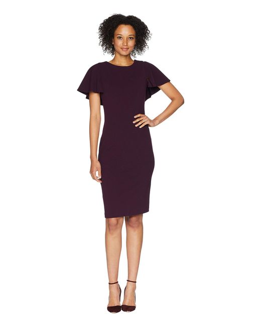 Calvin Klein Purple Flutter Sleeve Sheath Dress Cd8c133d