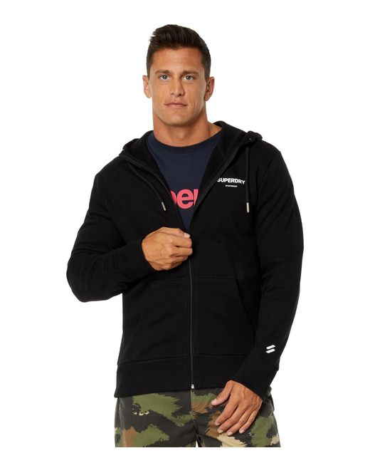 Superdry Code Core Sport Zip Hoodie in Black for Men | Lyst