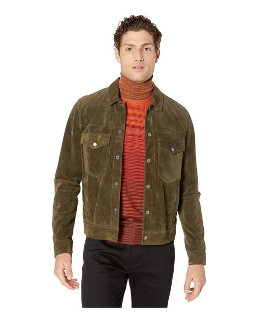 Todd Snyder Green Italian Suede Snap Dylan Jacket for men