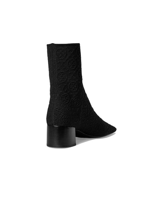 Tory Burch Black Stretch Ankle Boot 45Mm Boots, Leather