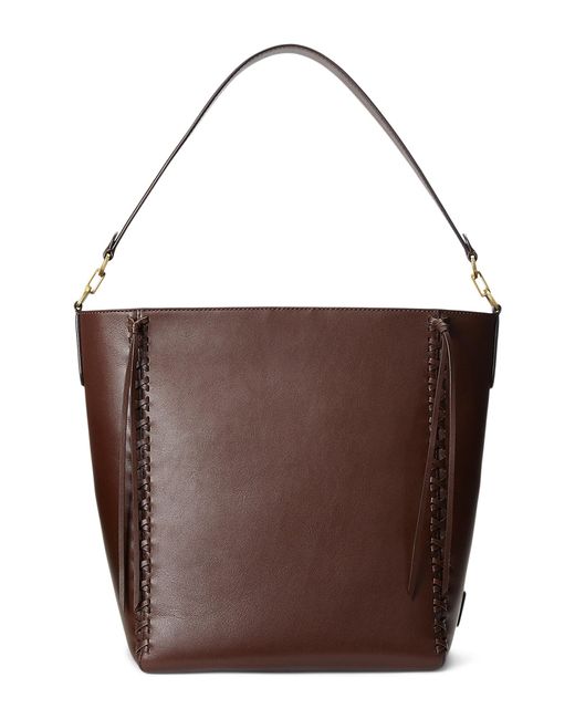 Lauren by Ralph Lauren Leather Medium Adley Bucket Bag in Brown Lyst