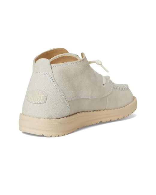 HeyDude Metallic Wendy Mid Elevated Flat Shoes, Suede
