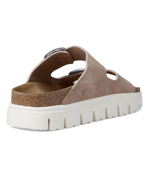 Birkenstock Metallic Papillio By Arizona Chunky Platform Sandal (Warm Sand Suede) Sandals