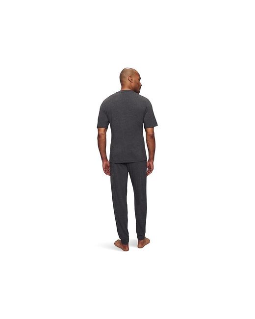 Eberjey Black Henry Short Sleeve Pant Pj Set Pajama Sets, Modal/Spandex for men