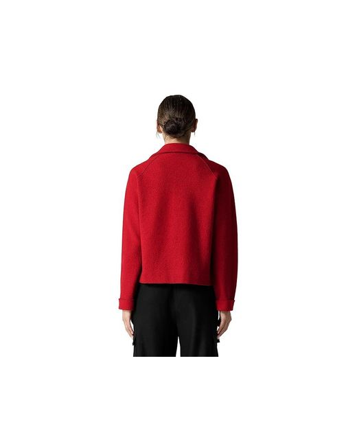 Eileen Fisher Petite Wool Moto Zip Jacket in Red Lyst