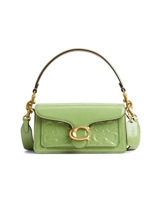 COACH Patent Signature Leather Tabby Shoulder Bag 20 in Green | Lyst