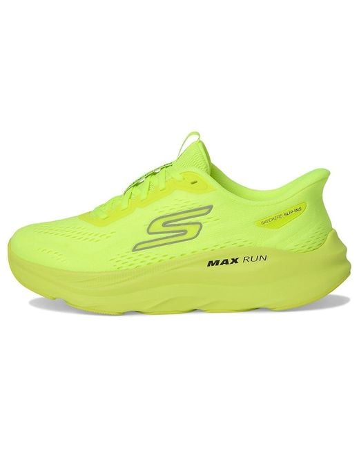Skechers Yellow Max Run Hands Free Slip-Ins Shoes 10 B