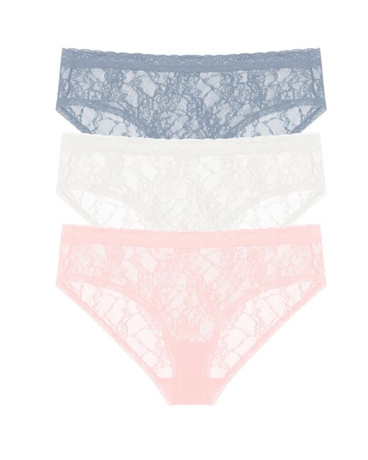 Natori Blue Bliss Allure One Size Lace Girl Brief 3-pack