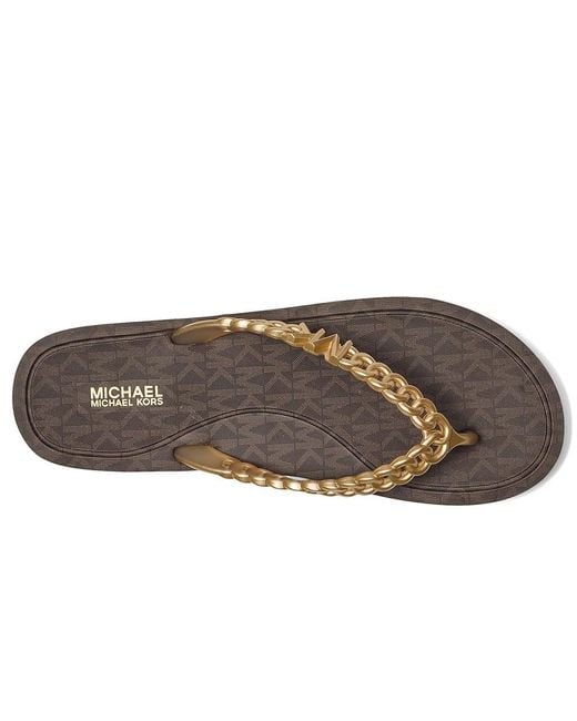 Michael Kors Brown Zaza Flip Flop Sandals, Synthetic