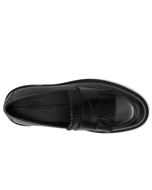 Ecco Black Metropole Oslo Loafer Flat Shoes, Leather/Textile