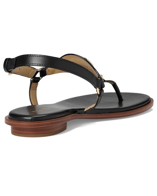 MICHAEL Michael Kors Black Casey Thong Shoes, Leather