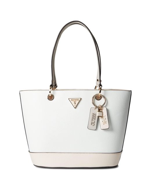 Guess Synthetic Noelle Small Elite Tote in Beige (Natural) | Lyst