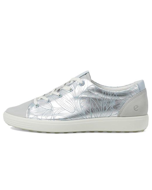 Ecco White Soft 7 Floral (Pure/Concrete) Shoes