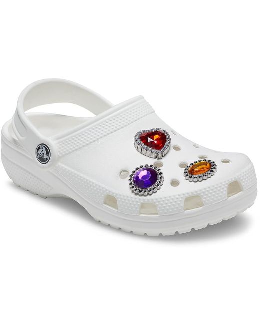 CROCSTM White Jibbitz Elevated Remedies Foot Care Gem And Diamond Cluster 3-Pack, Synthetic