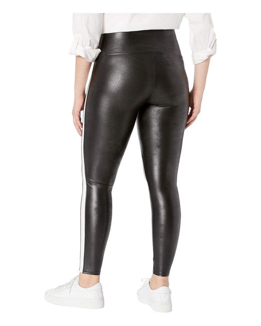 Spanx Plus Size Faux Leather Side Stripe Leggings in Black - Save 42% ...