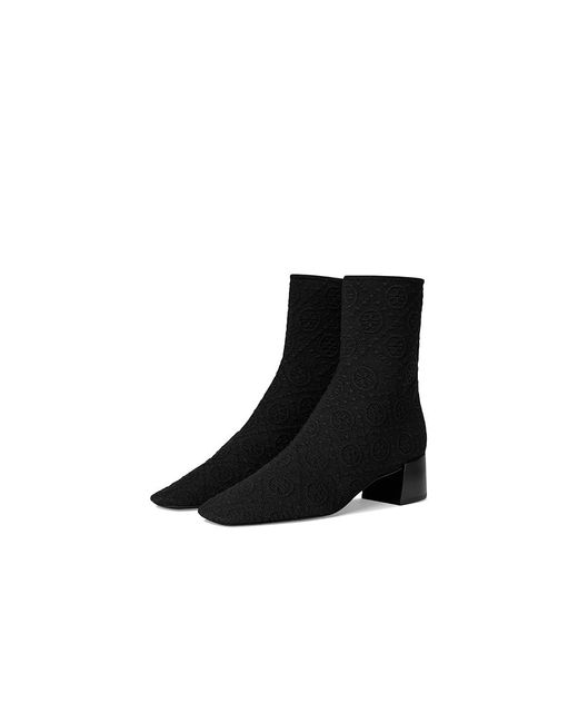 Tory Burch Black Stretch Ankle Boot 45Mm Boots, Leather