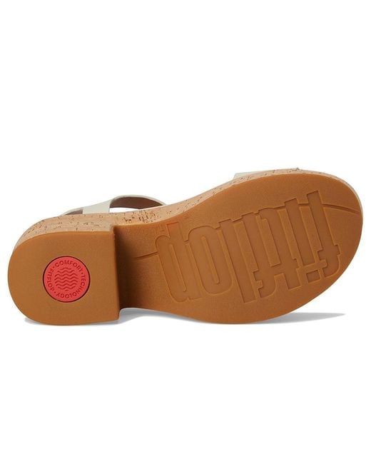 Fitflop Metallic Platfforms Leather/Cork Heeled Ankle-Strap Sandals Wedge Shoes 9 M (B)