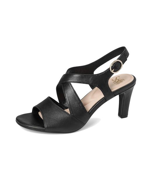Söfft Black Jolene Sandals 7.5 M (B) Leather/Suede