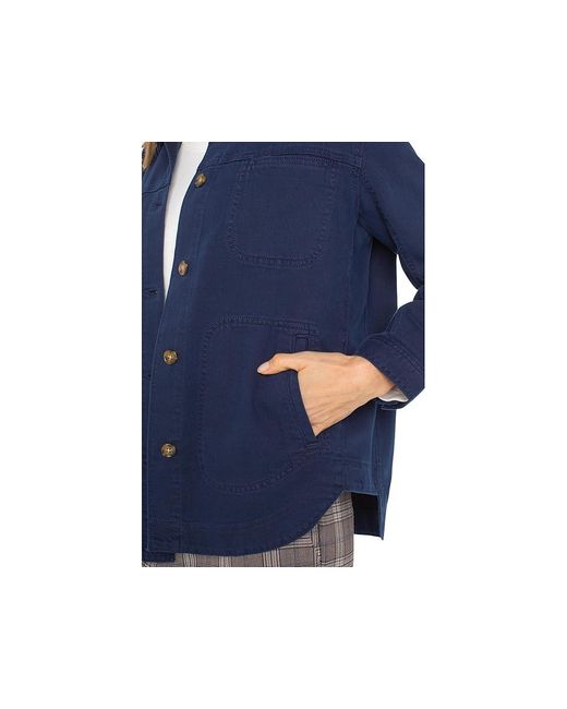 Liverpool Los Angeles Blue Lofty Soft Denim Button Down Shirt Jacket Clothing, Cotton/Lycra/Lyocell