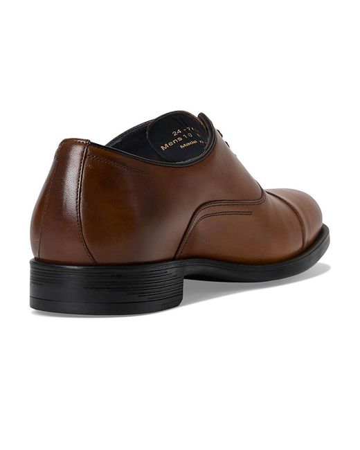 Johnston & Murphy Brown Flynch Cap Toe Lace Up Wing Tip Shoes, Leather for men