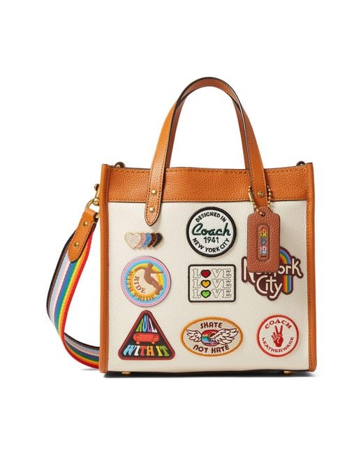 COACH Leather Pride Patches Field Tote 22 in White Lyst