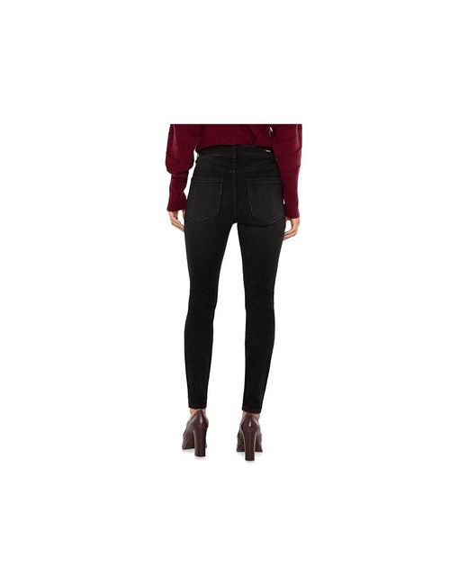 Liverpool Los Angeles Black Abby High-Rise Ankle Skinny Button Fly Jeans W/ Welt Pockets Jeans, Cotton/Denim/Lycra