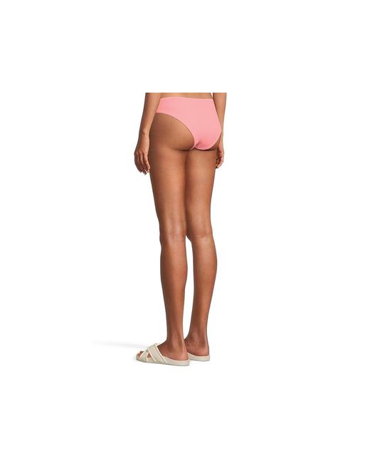 Becca Black Modern Edge Rib Gracie U Buckle Side Hipster Bottom Swimwear, Nylon/Spandex