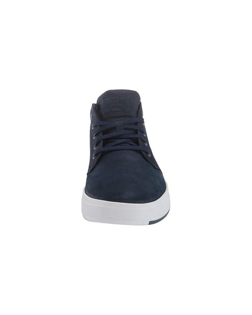 Timberland Blue Davis Square Leather And Fabric Chukka Lace-Up Boots 13 D for men