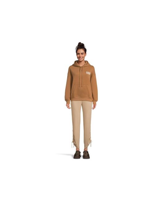 Ugg Brown Logo Hoodie Sweatshirt, Cotton/Polyester