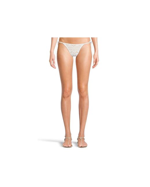 Becca Black Color Play Crochet Demi Tie Side Basic Bottom Swimwear, Crochet/Nylon/Spandex
