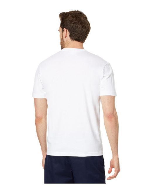 Lacoste White Short Sleeve Classic Fit Tee Shirt W/ Large Wording for men