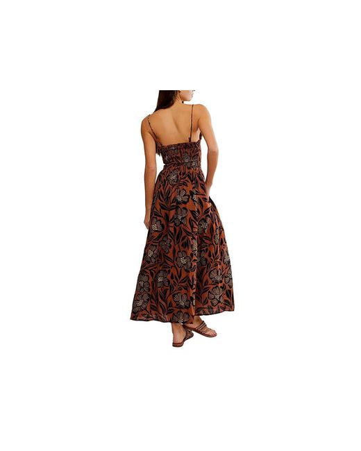 Free People Black Sweet Nothings Midi Dress Xs 0-2) Cotton
